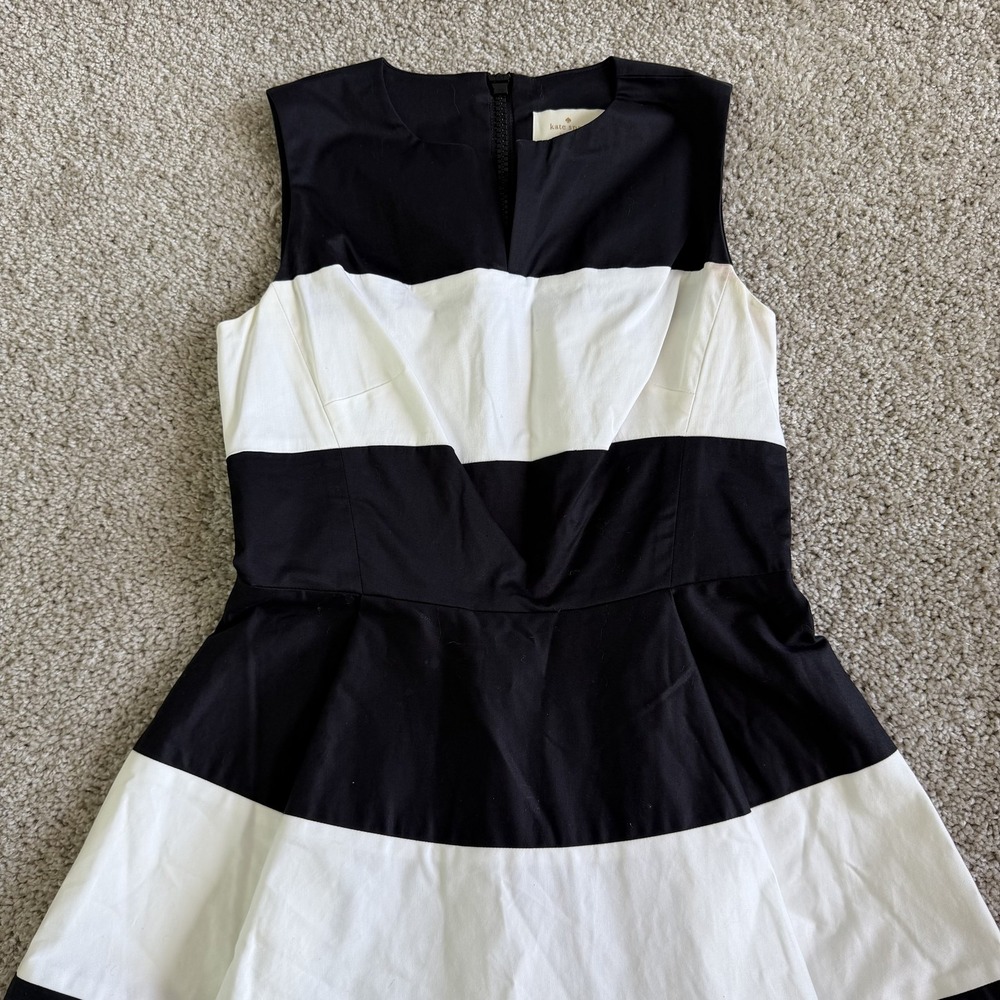 Kate Spade New York Dress Womens 2 Colorblock Stripe Sleeveless Fit & Flare Midi